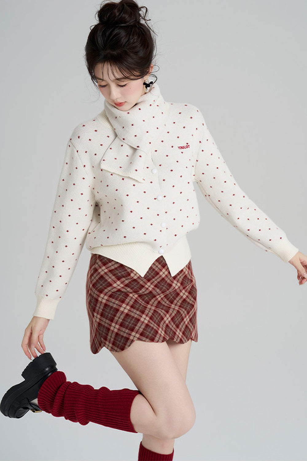 Short Woolen Knit Cardigan