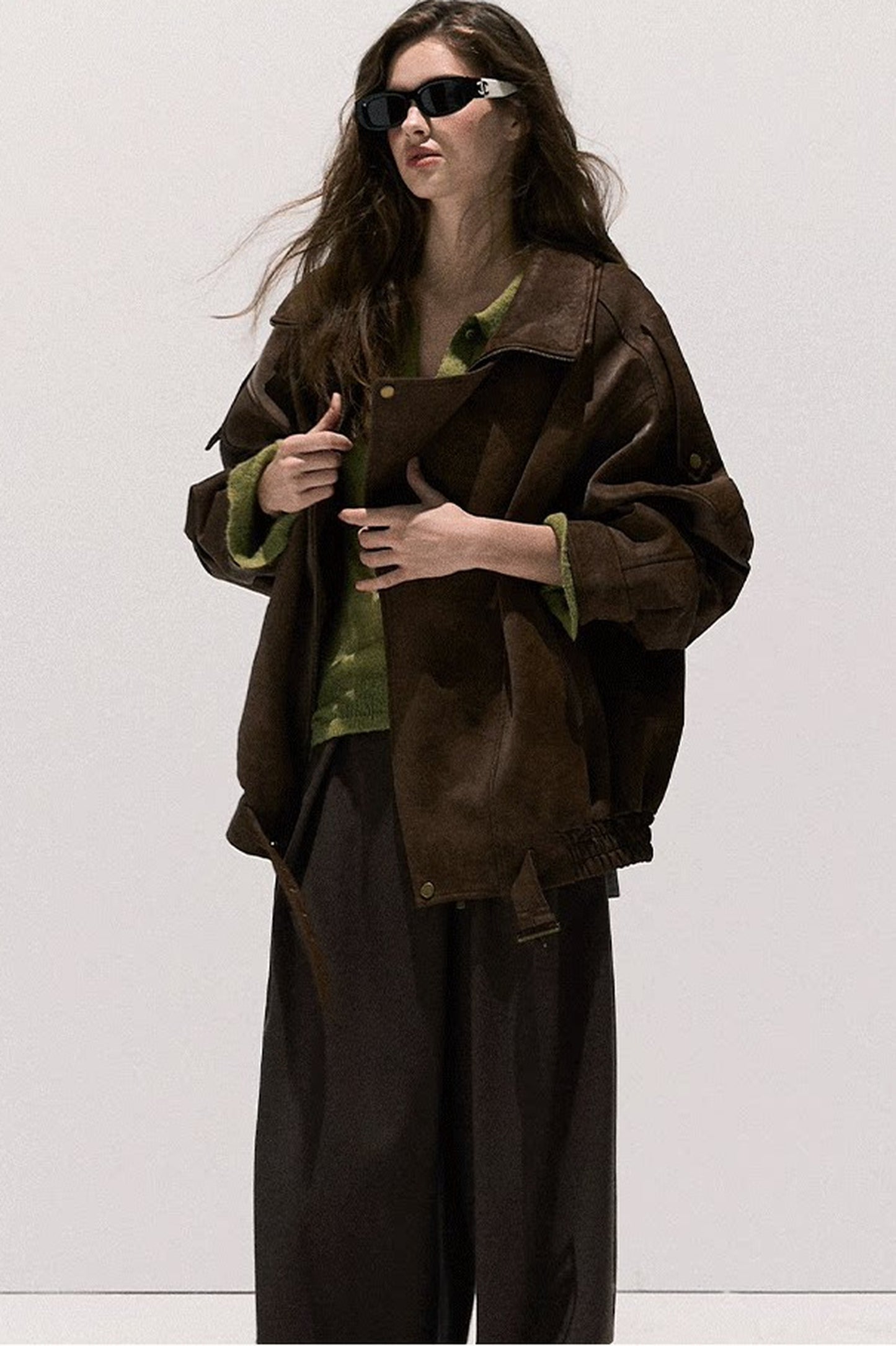 Suede Texture Leather Jacket