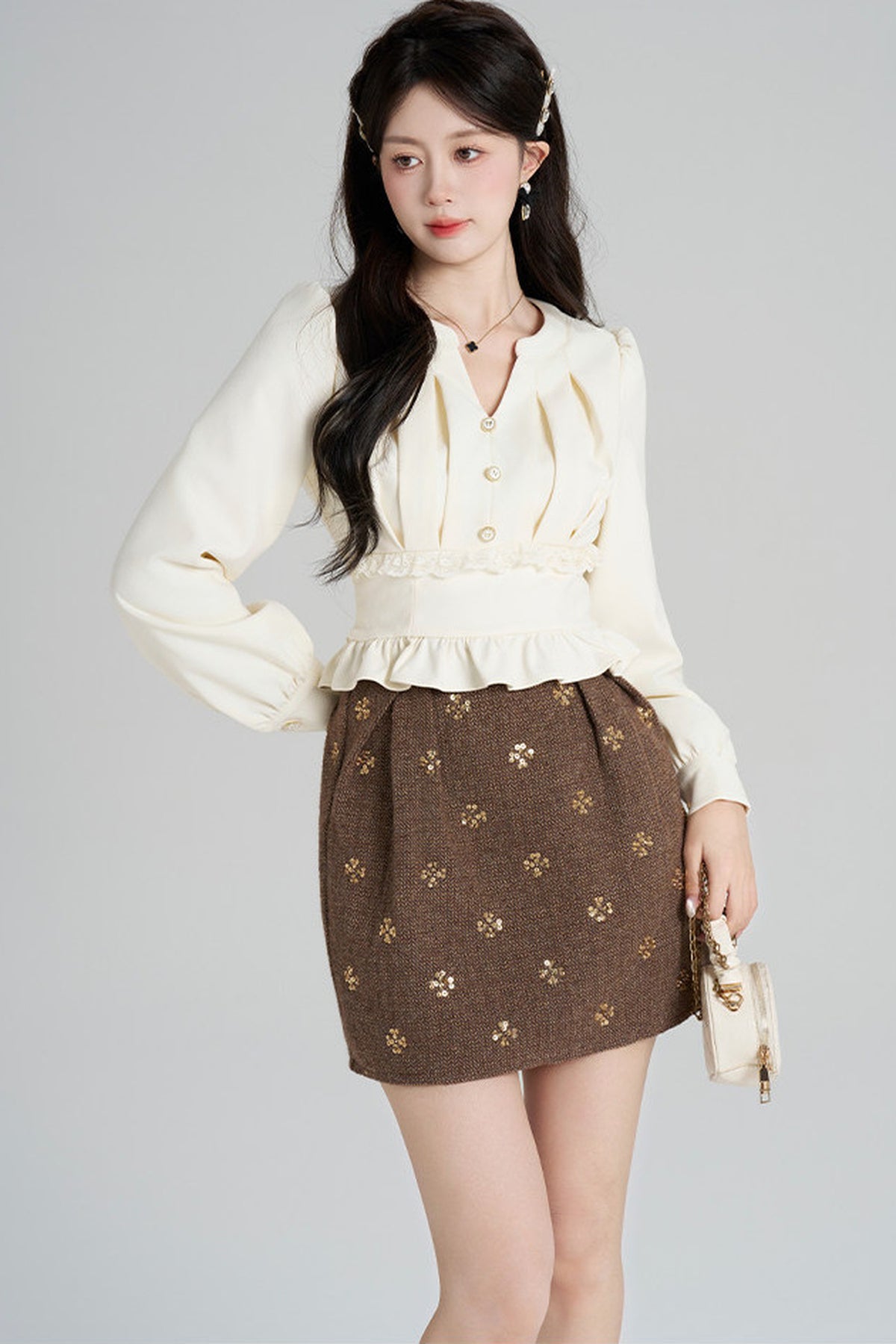 French-Style Shirt and Skirt Set-Up