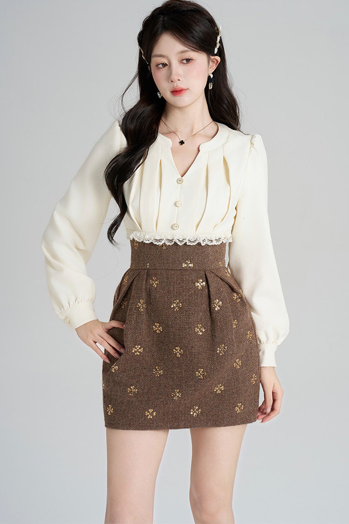 French-Style Shirt and Skirt Set-Up