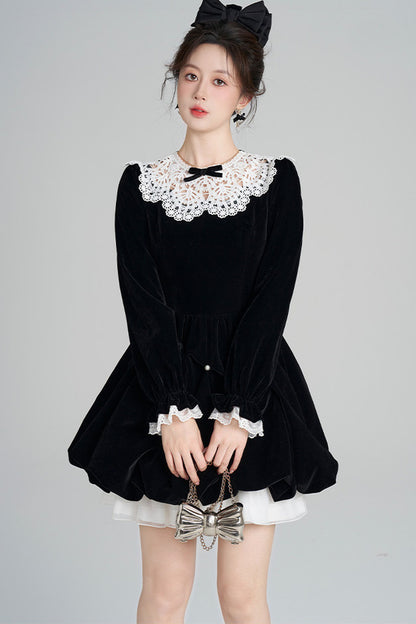 Velvet Bud Lace Dress