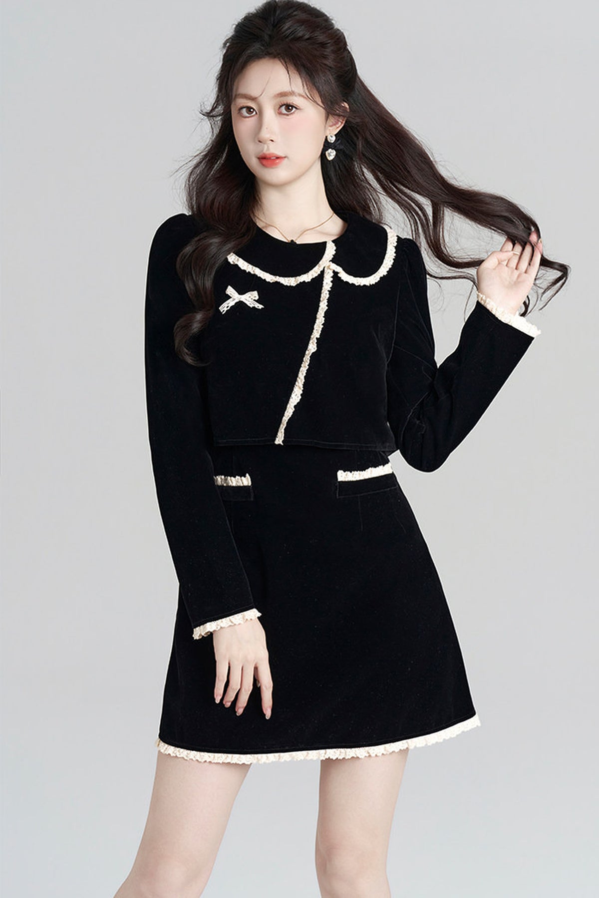 Collar Velvet Dress