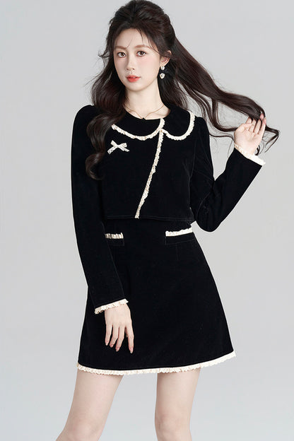 Collar Velvet Dress