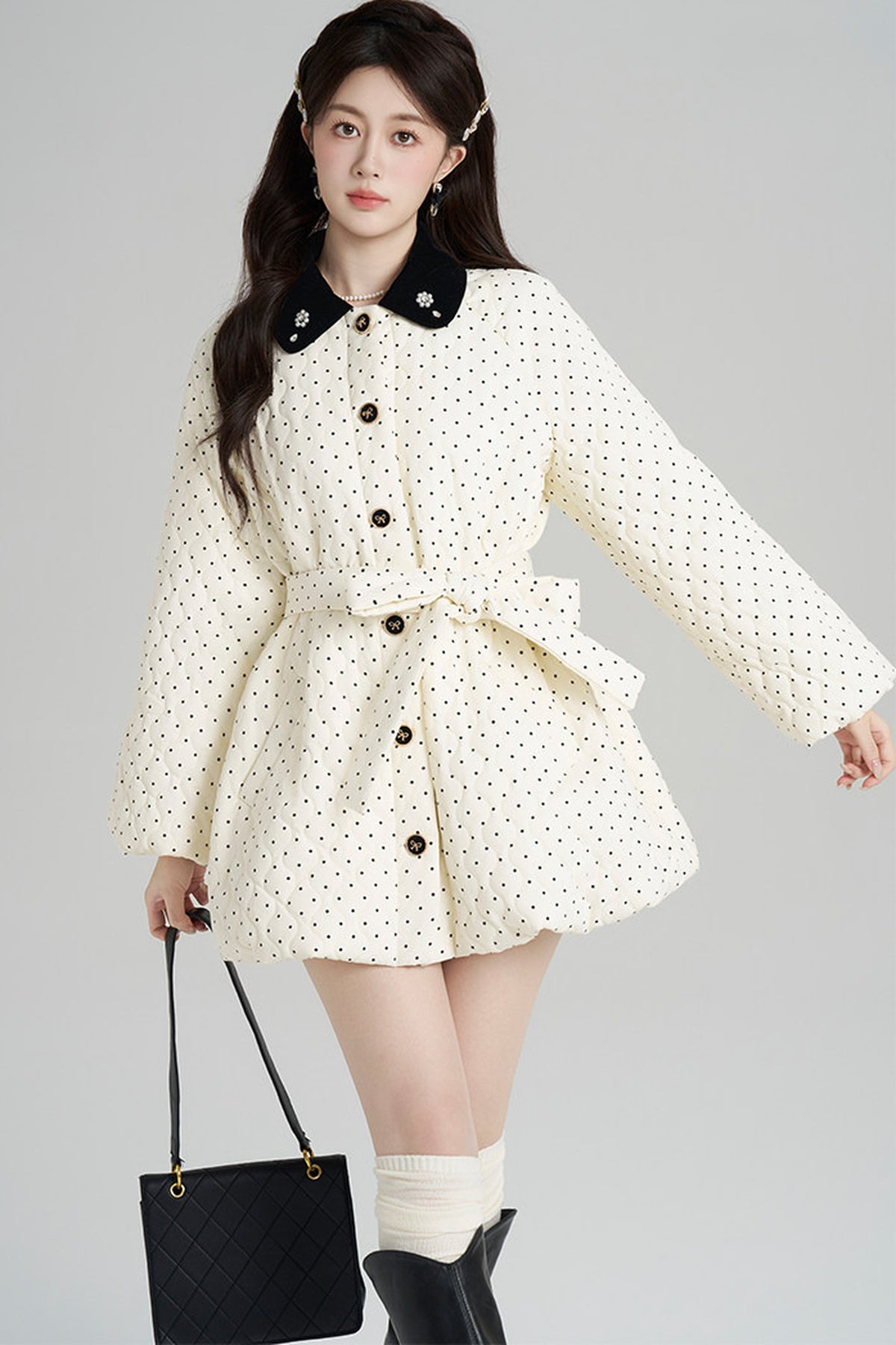 Polka Dot Cotton Coat