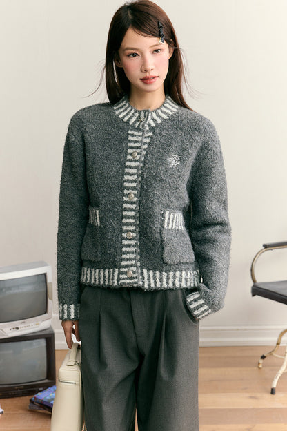 Top cardigan pesante a toppe