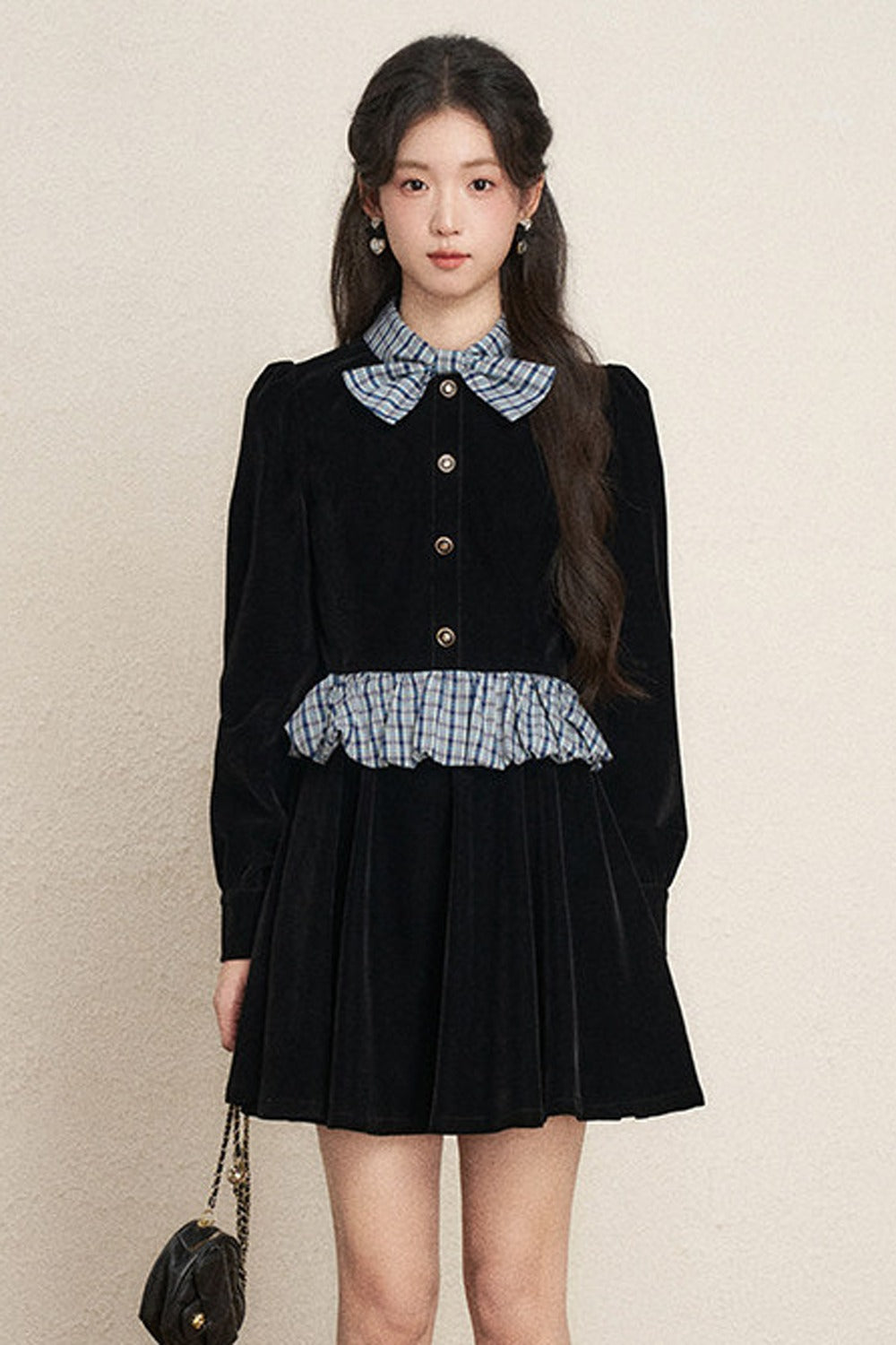 Black Velvet A-Line Dress