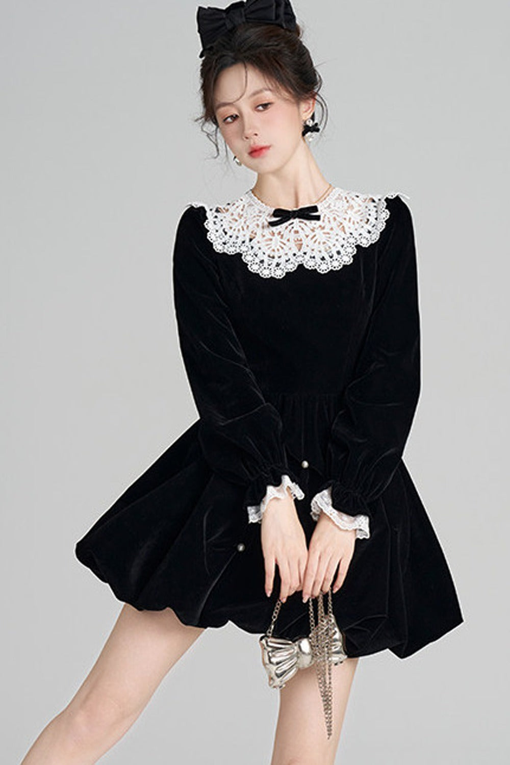 Velvet Bud Lace Dress