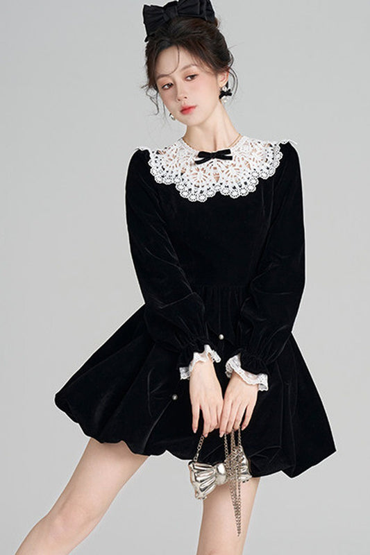 Velvet Bud Lace Dress