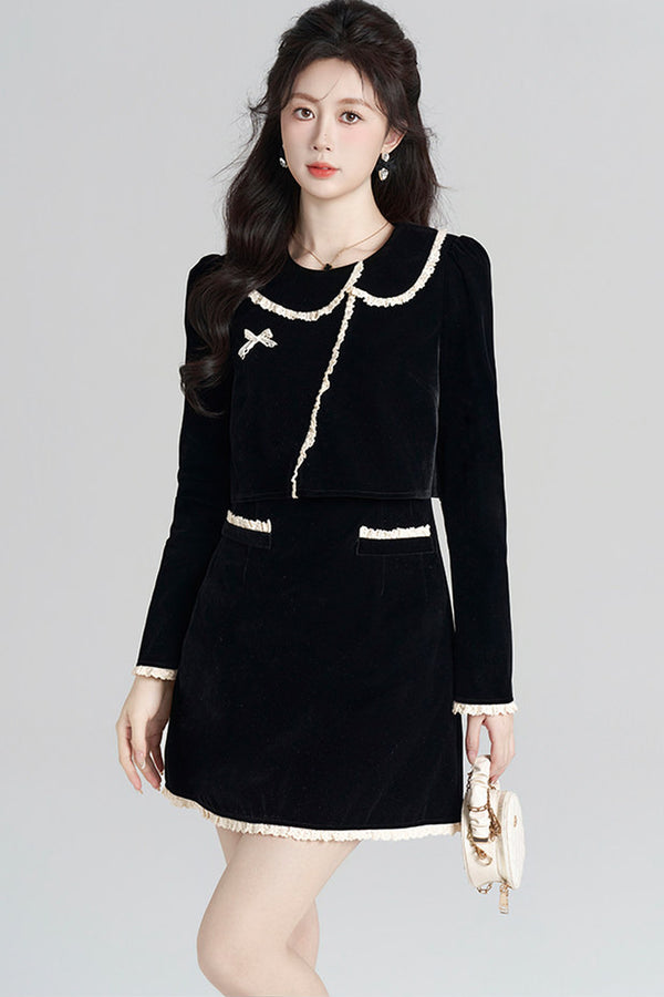 Collar Velvet Dress
