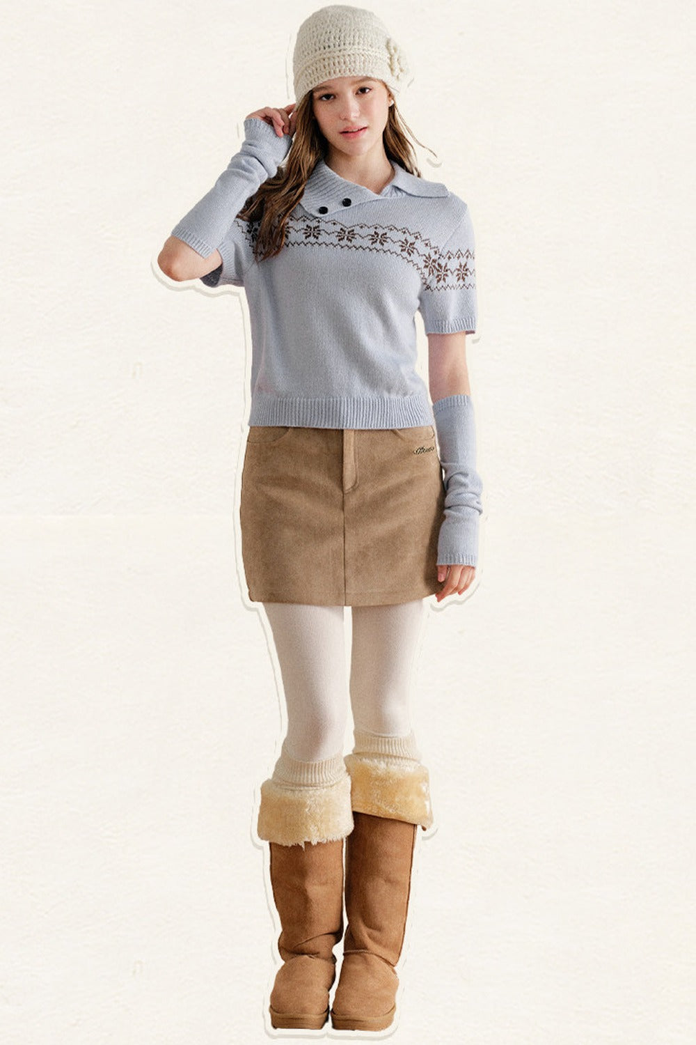 Snowflake Fair Isle Knit Top