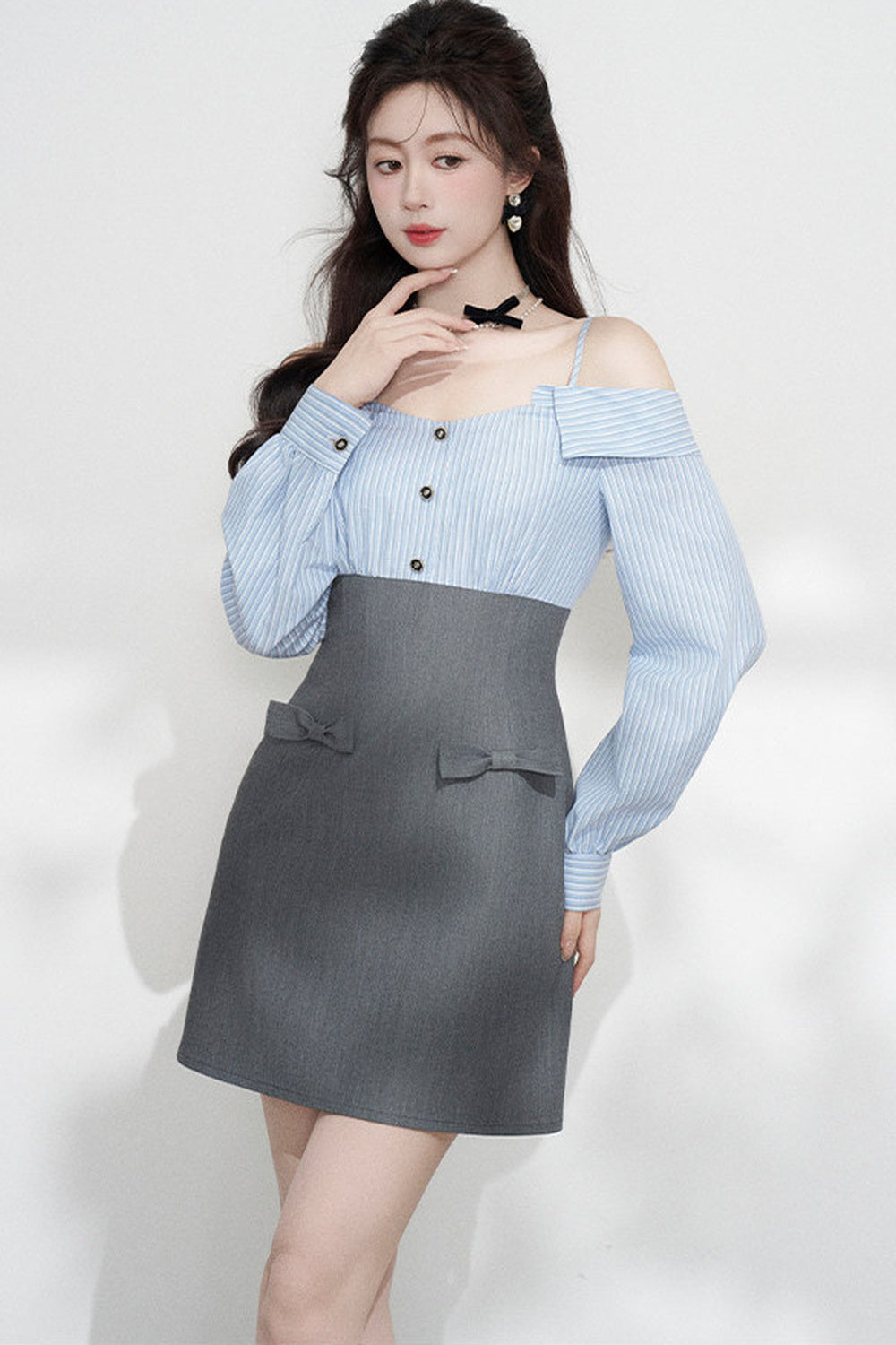 Striped Off-Shoulder Dress