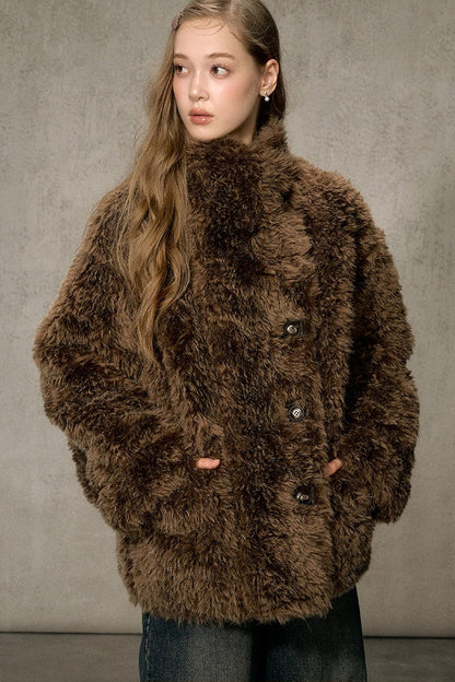 Reversible Faux Suede Fur Jacket