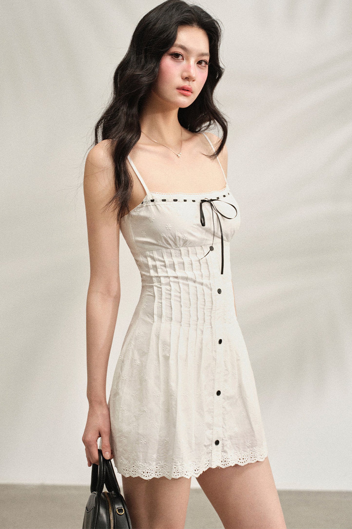 White Strappy Dress & Cardigan Set-Up