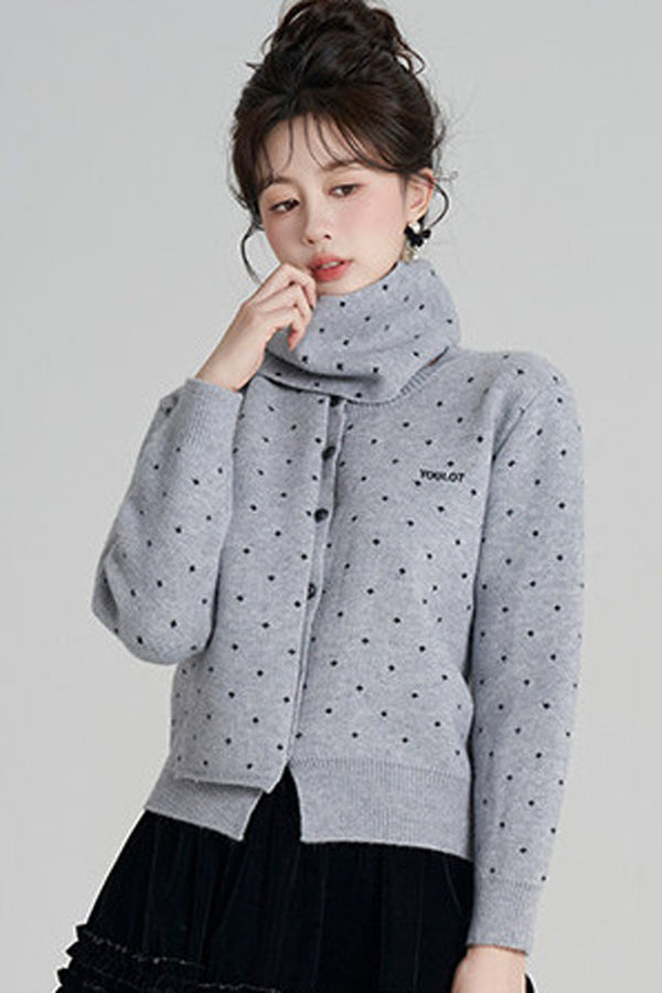 Short Woolen Knit Cardigan