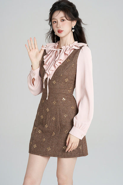 Layered-Look Chanel Style A-Line Dress