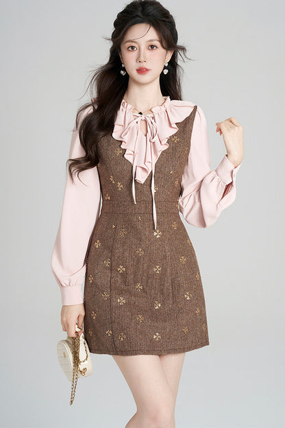 Layered-Look Chanel Style A-Line Dress