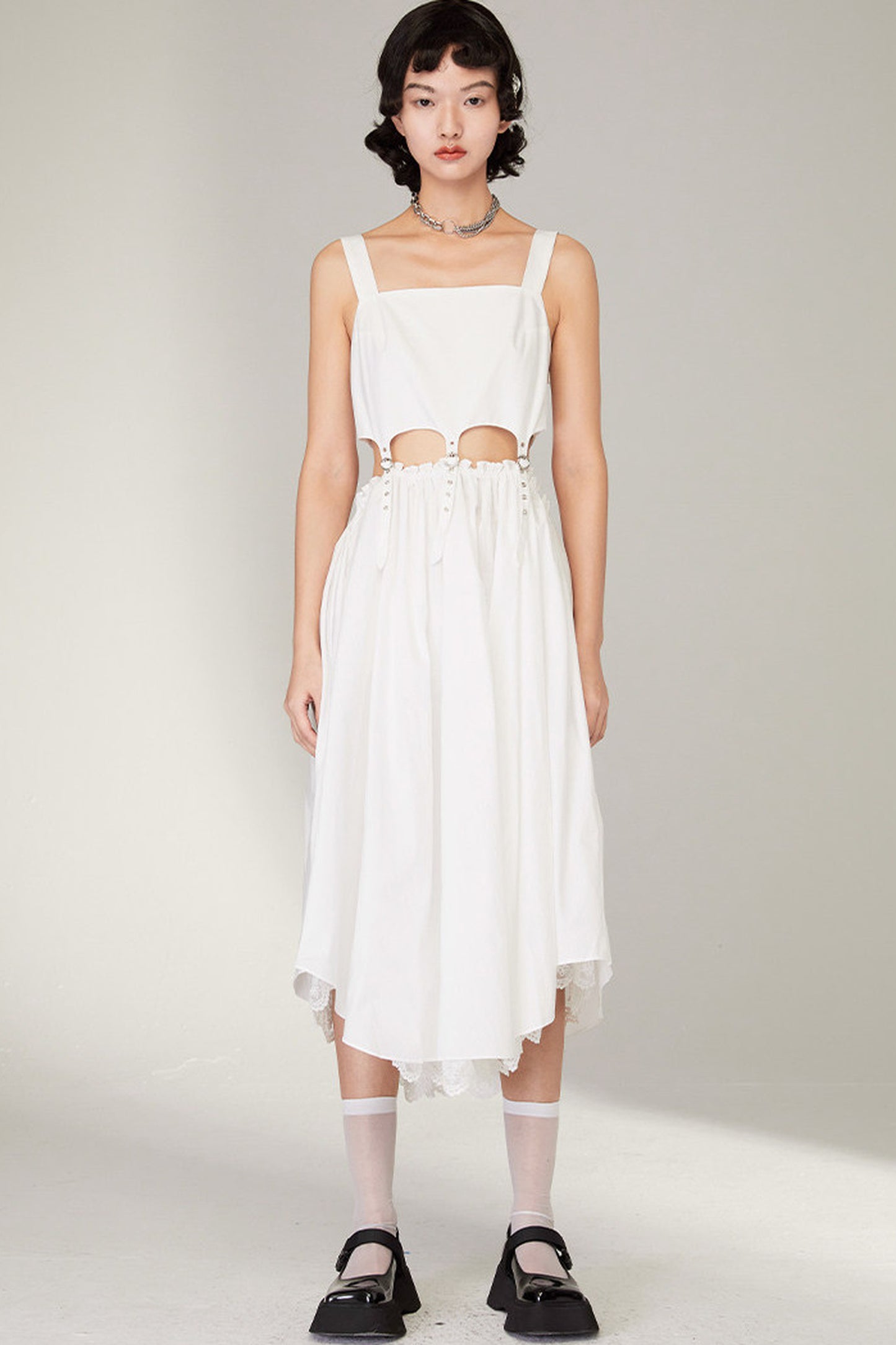 Black Mid-Length Camisole Dress