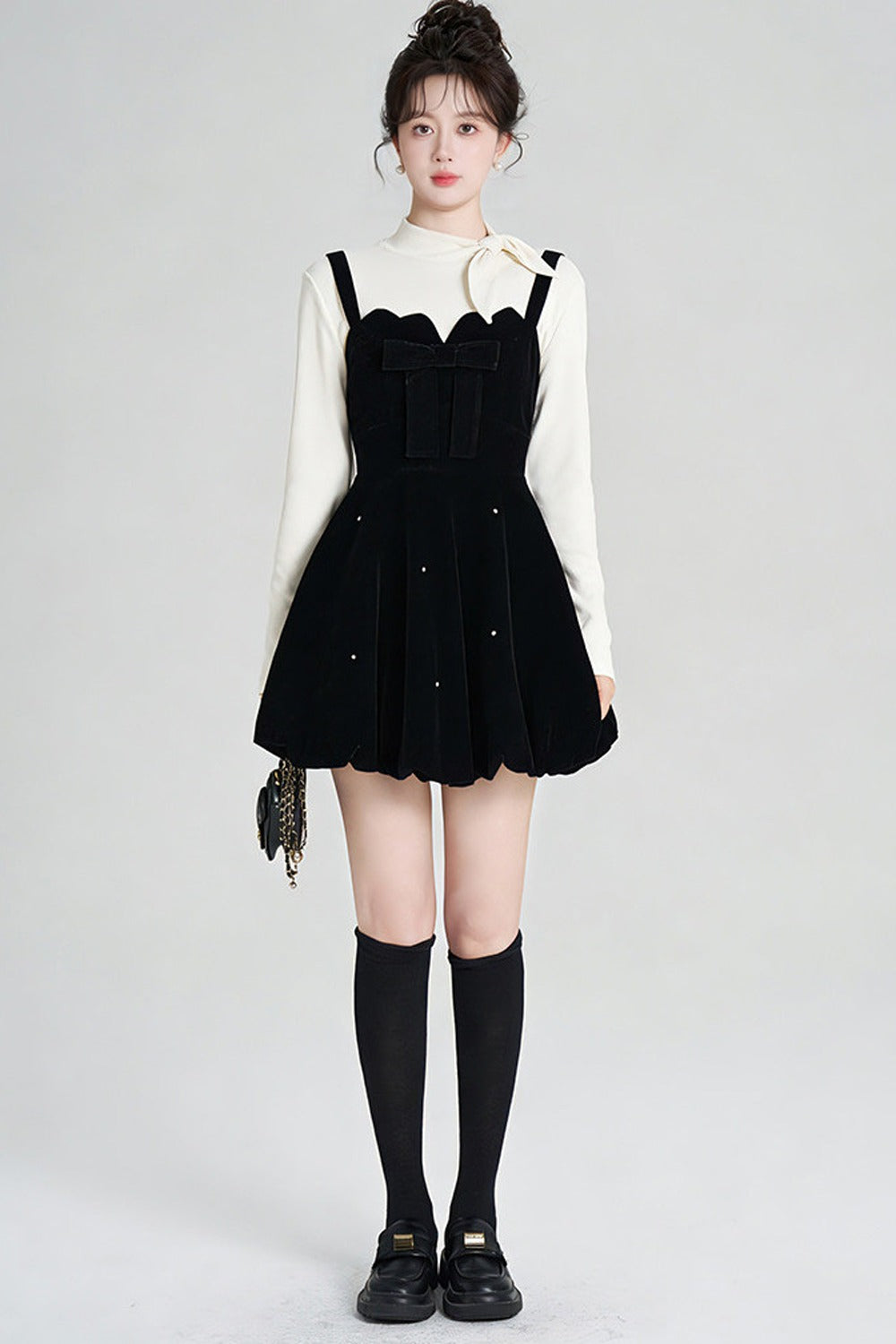 Beaded Velvet Dress and Top Set-Up