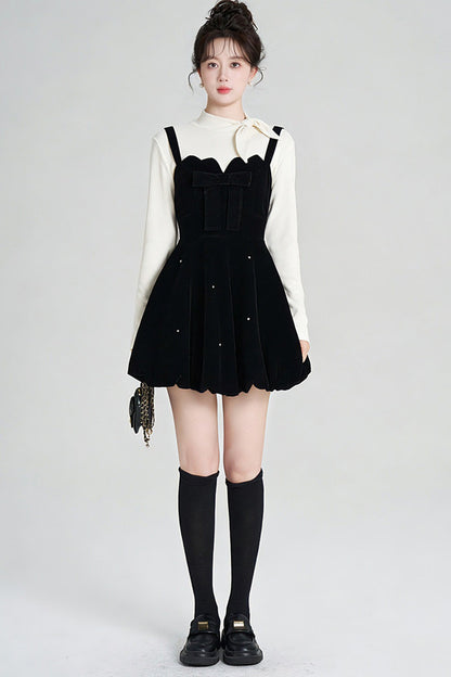 Beaded Velvet Dress and Top Set-Up