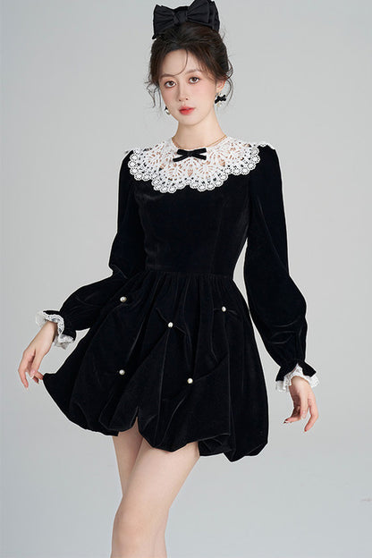 Velvet Bud Lace Dress
