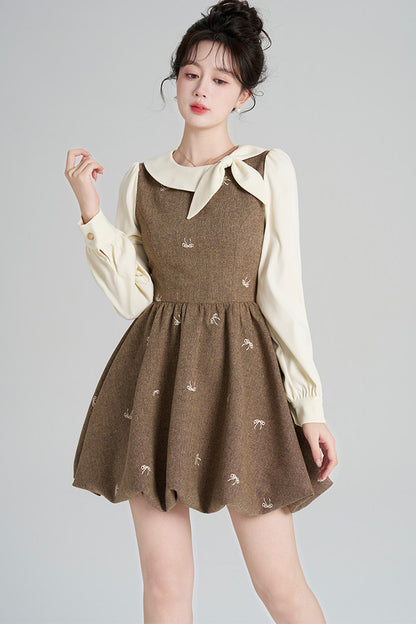 Layered-Look Floral Dress