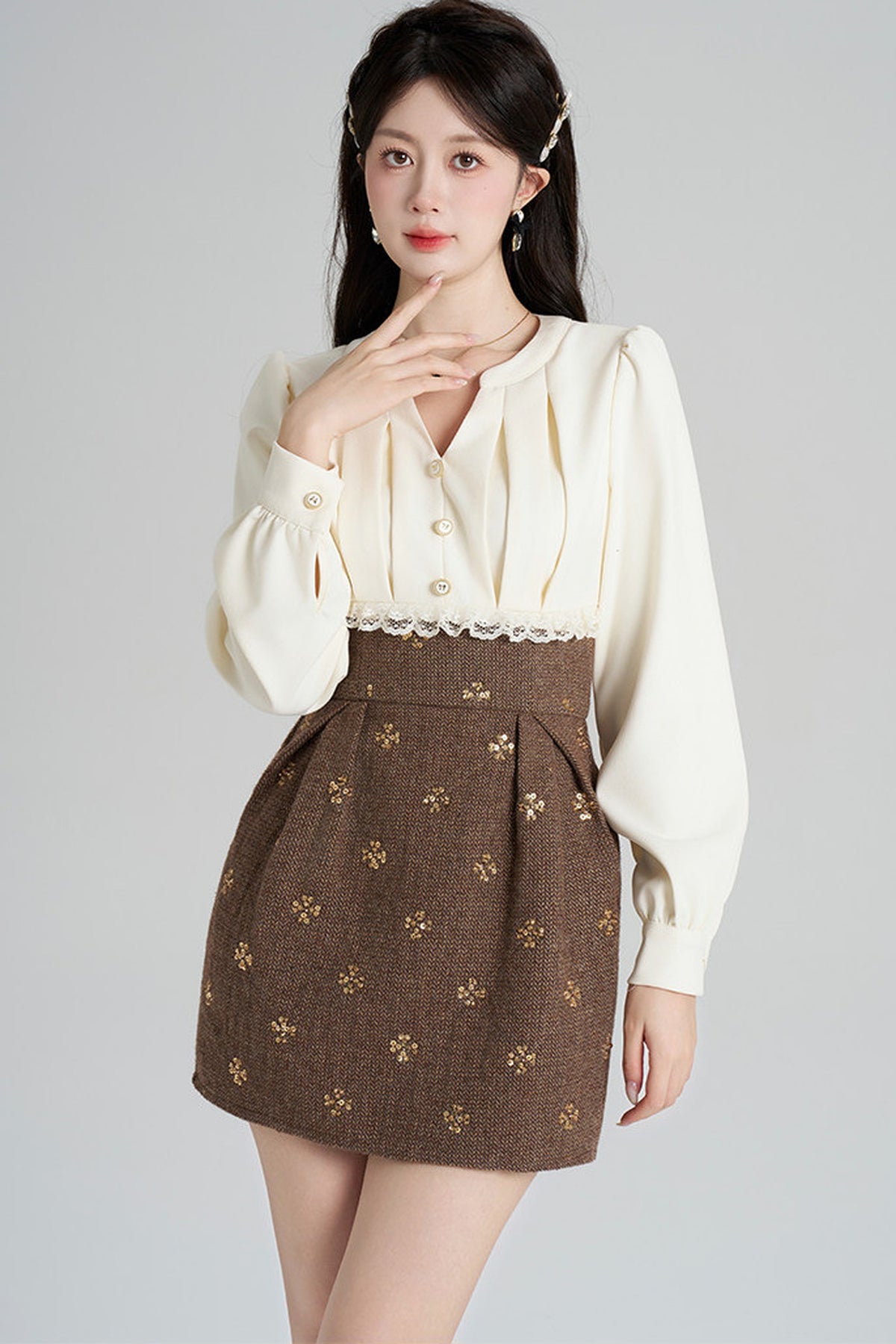 French-Style Shirt and Skirt Set-Up