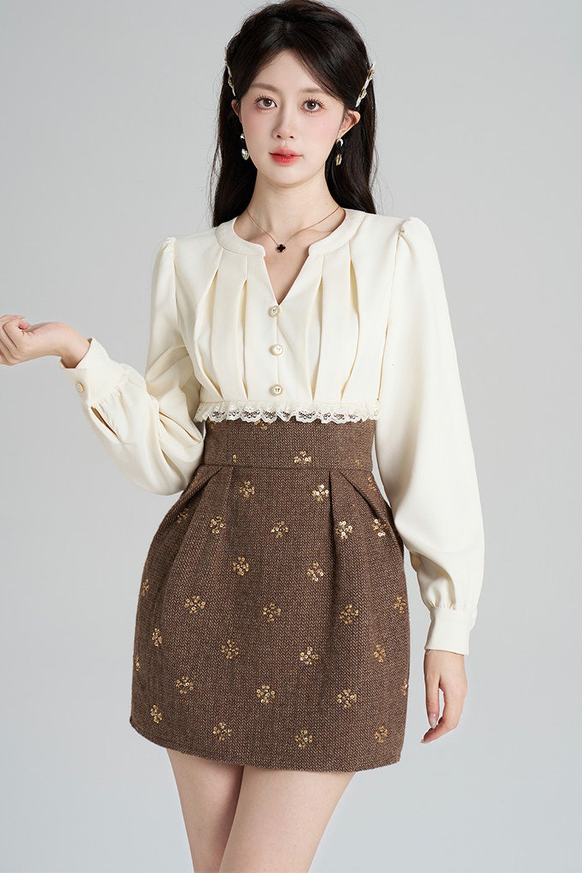 French-Style Shirt and Skirt Set-Up