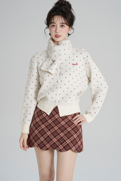 Short Woolen Knit Cardigan