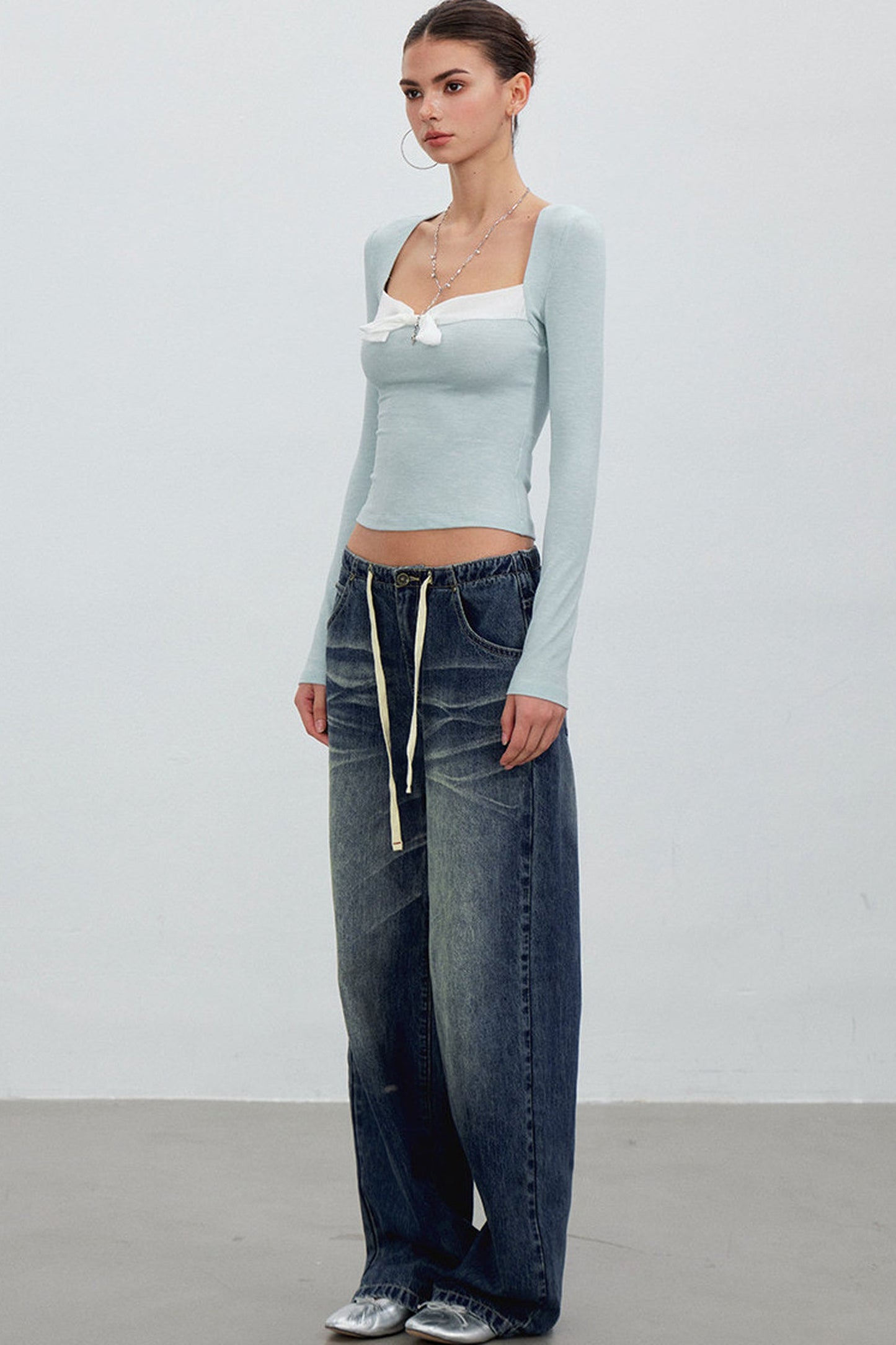 Pantaloni in denim sfumato retrò
