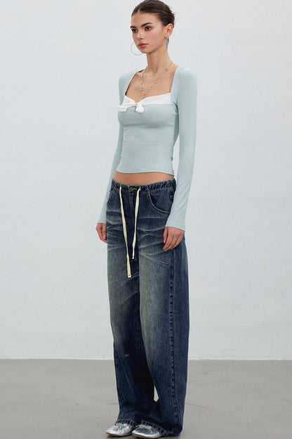 Pantaloni in denim sfumato retrò