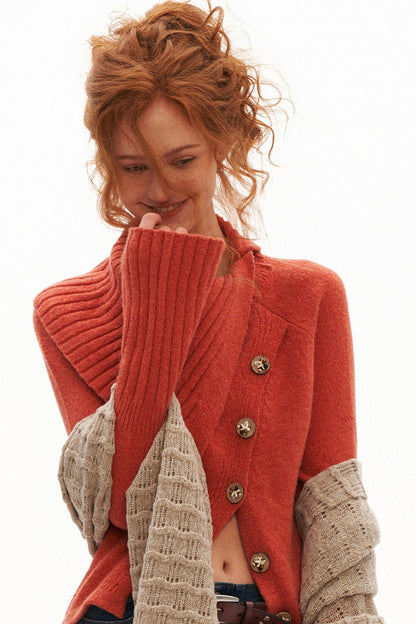 Cardigan déconstruit à manches cloche