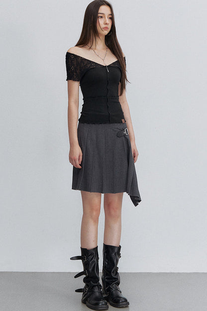 Semi-Transparent Lace Modal Top