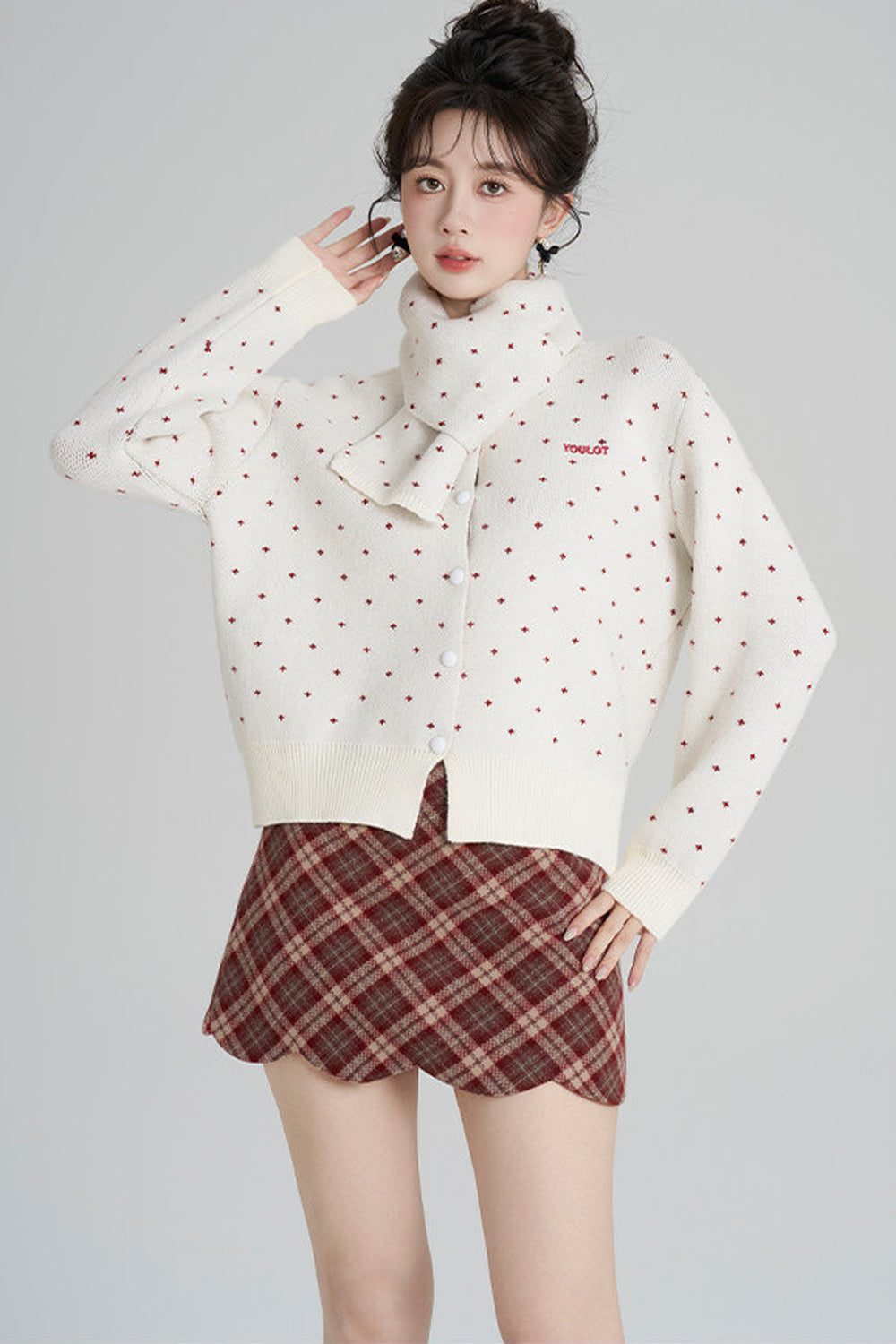 Short Woolen Knit Cardigan
