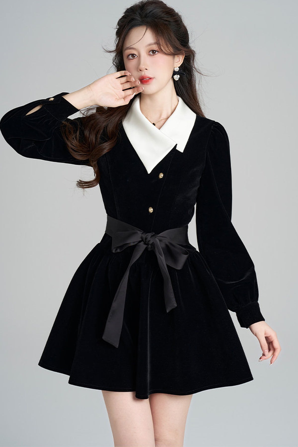 Black Velvet A-Line Dress
