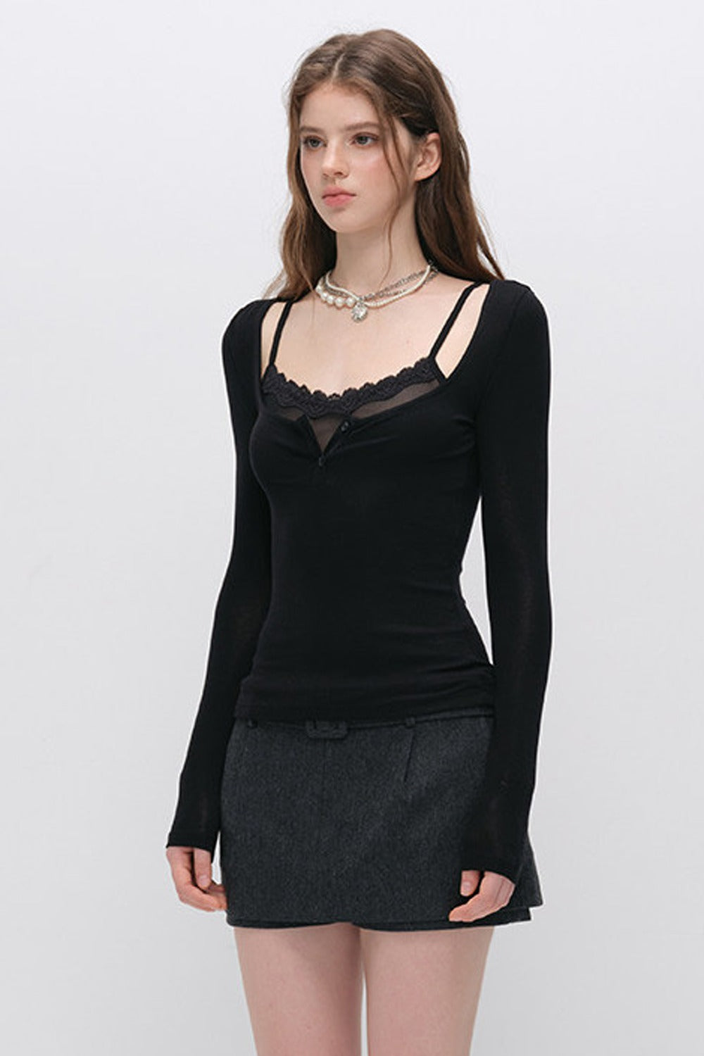 Belted Wool A-Line Skirt