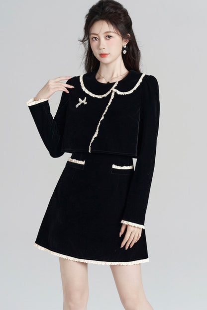 Collar Velvet Dress
