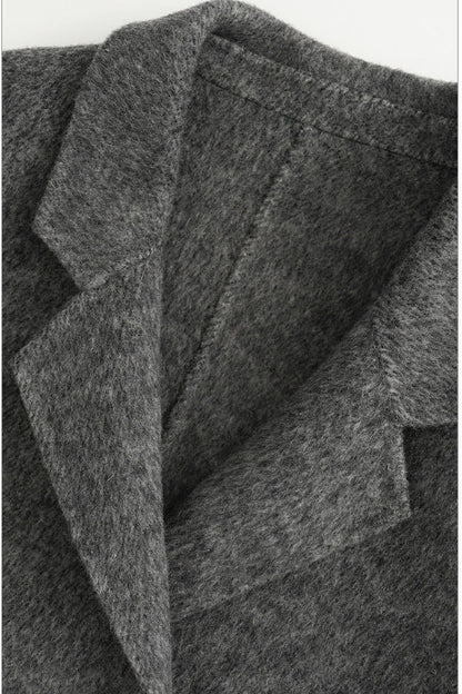 Cappotto ampio lungo in lana double face