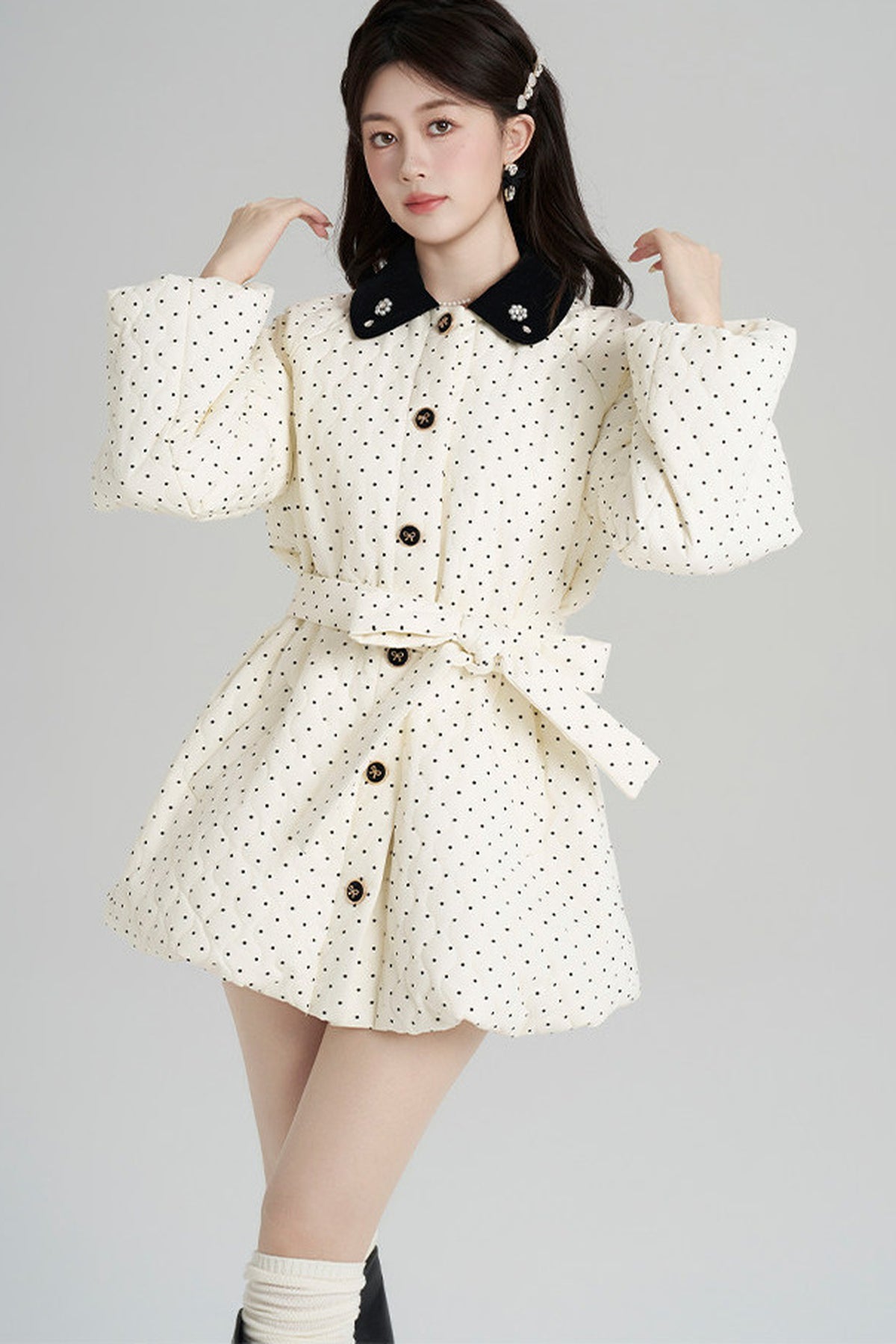Polka Dot Cotton Coat