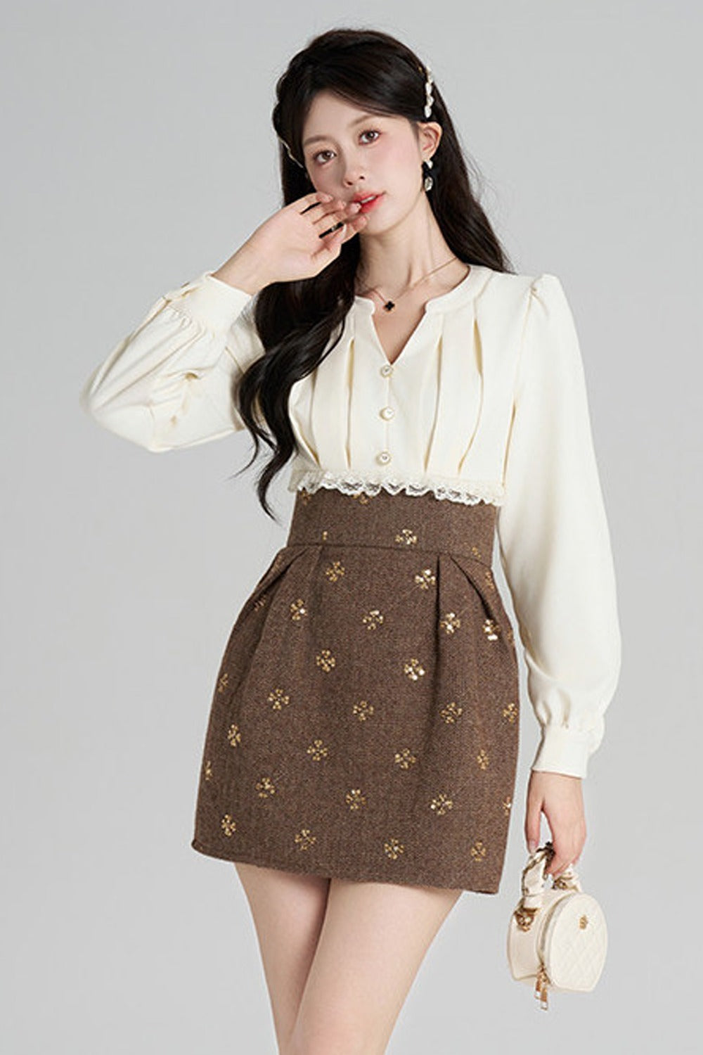 French-Style Shirt and Skirt Set-Up