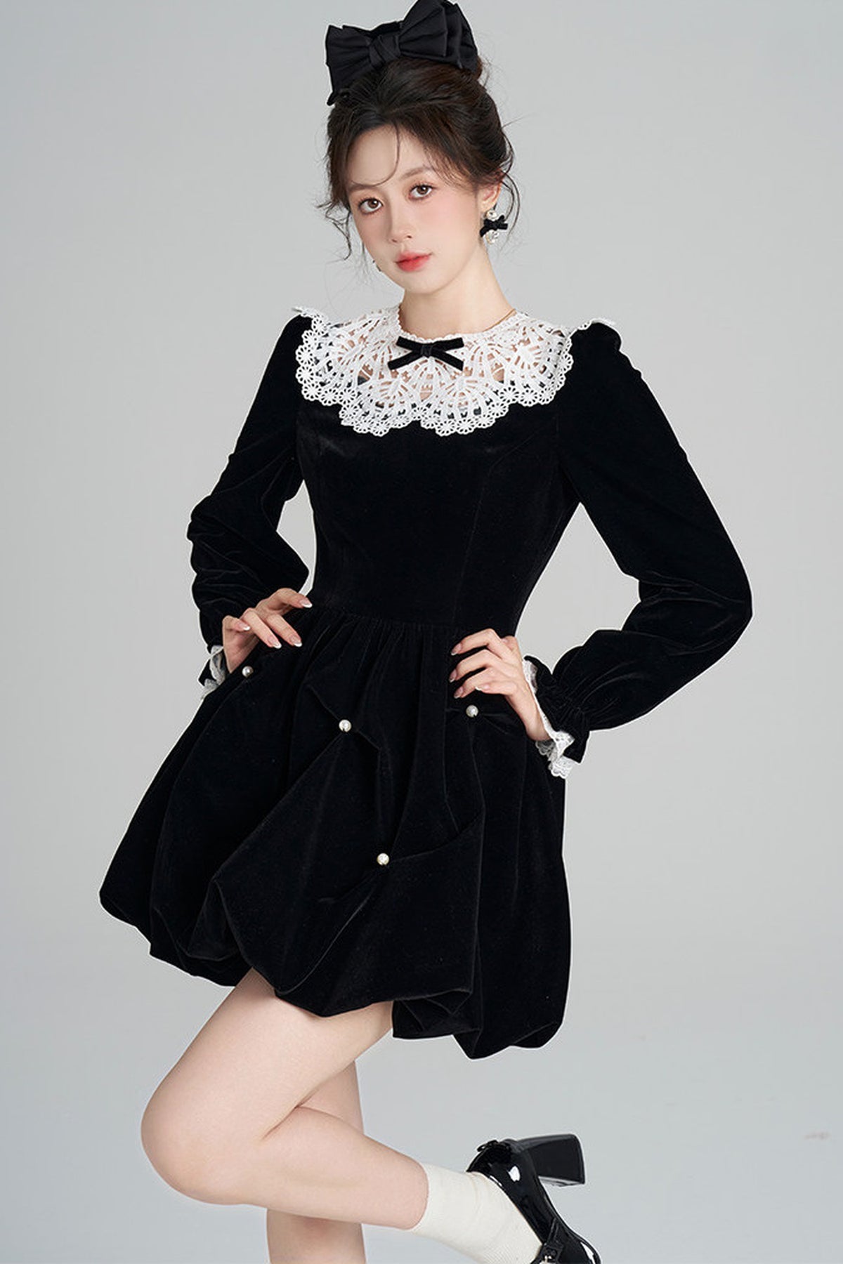 Velvet Bud Lace Dress