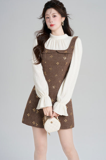 Sequin Patchwork Layered-Look Dress