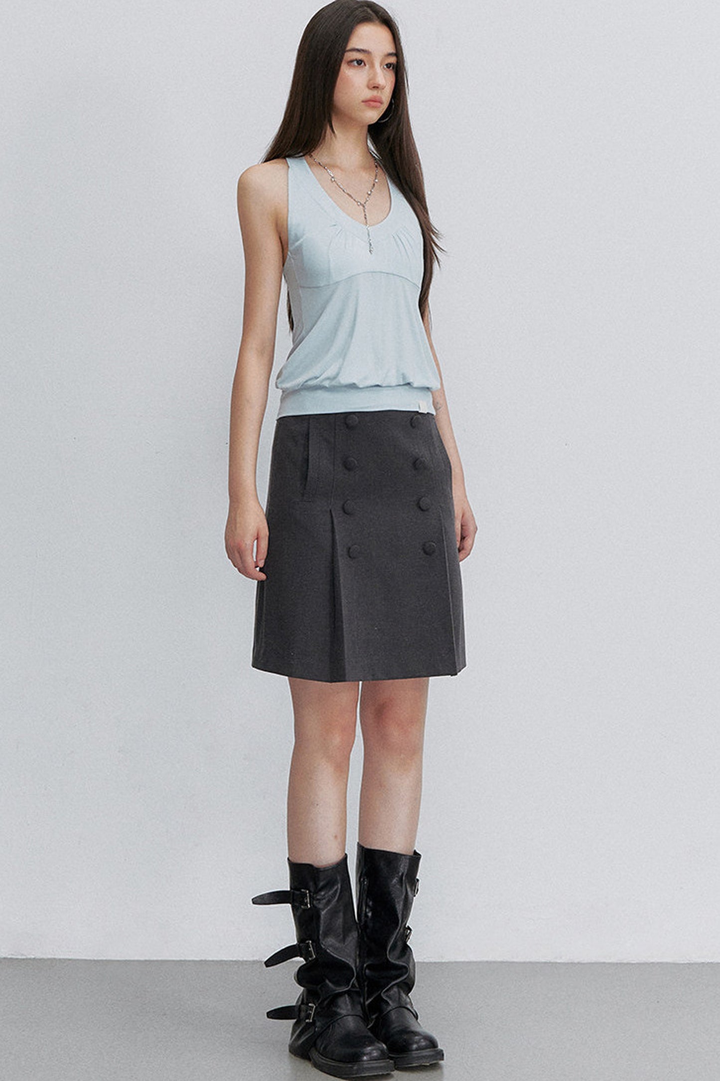 Pleated Racerback Halter Top