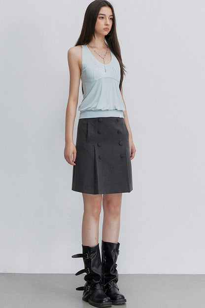 Pleated Racerback Halter Top