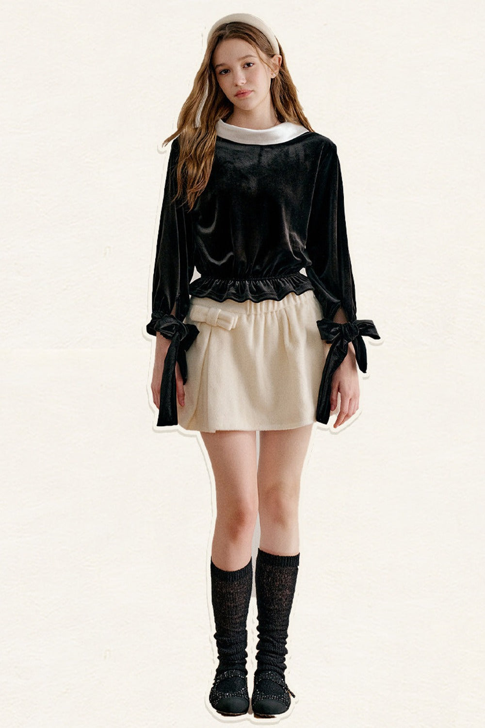 Reversible Velvet Peter Pan Collar Shirt