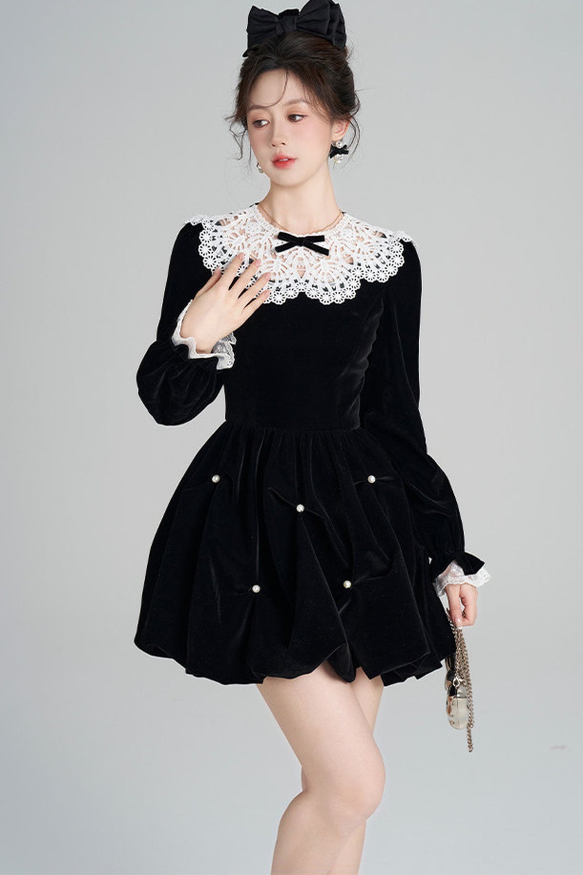 Velvet Bud Lace Dress