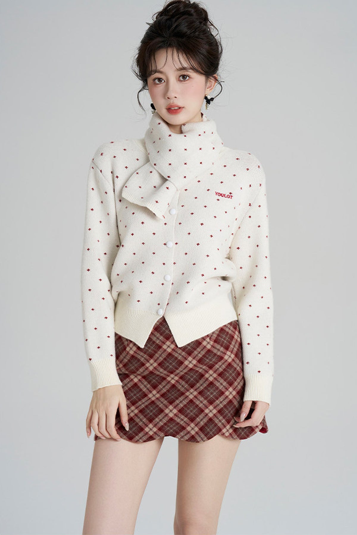 Short Woolen Knit Cardigan