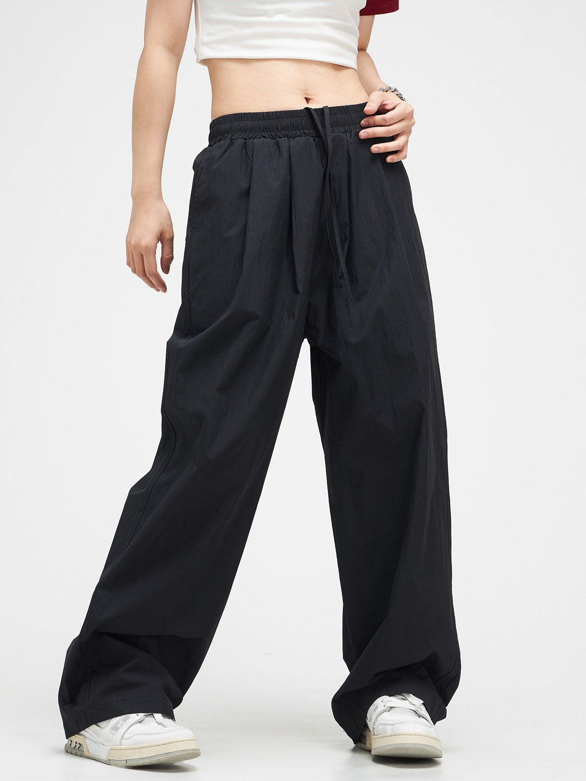 American Retro Lace-up Drap Mop Track Pants