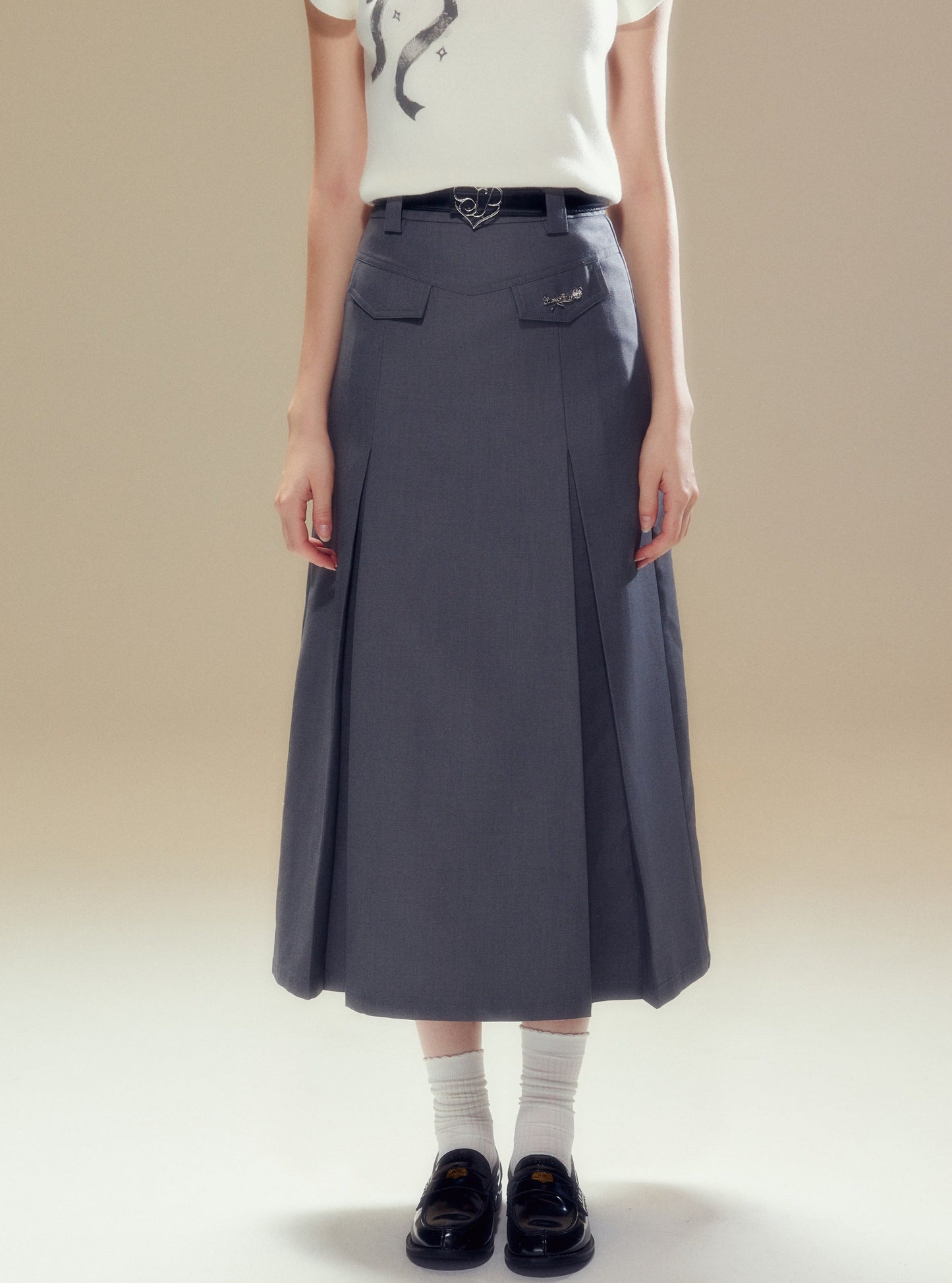 Gray long Skirt