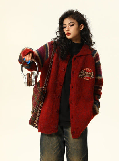 American retro sweater Cardigan Coat