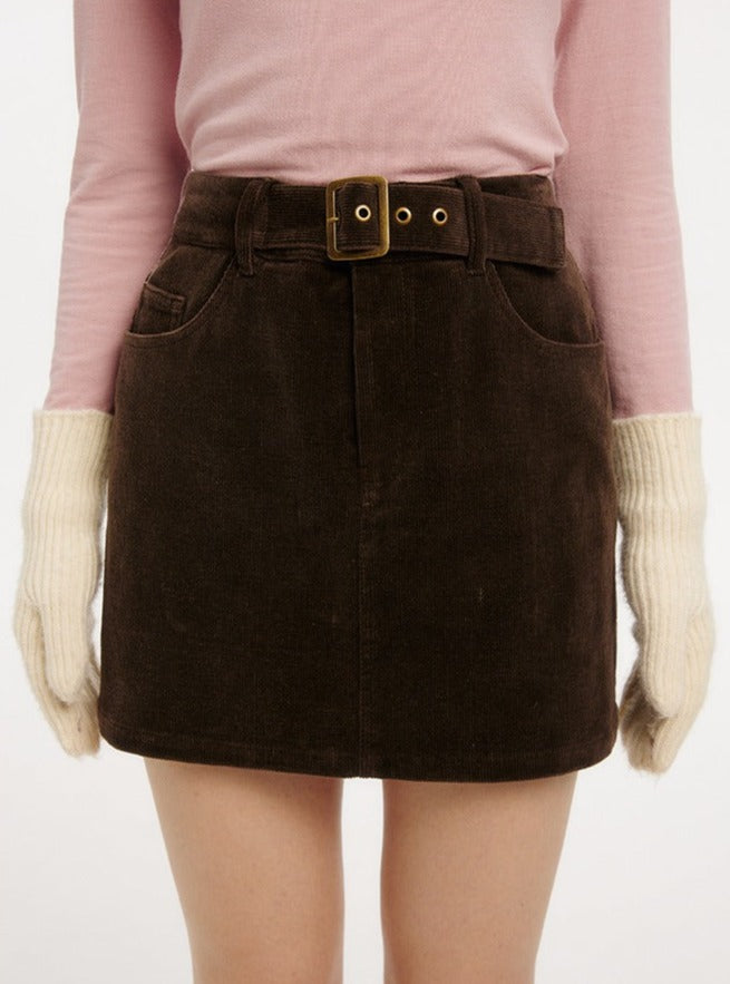 RETRO CASUAL A-LINE SUIT SKIRT